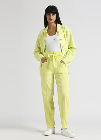 Lime Overdyed High Waist Comfort Fit Pants 