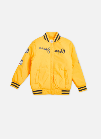 Boys Yellow Ribbed Full Sleeve Jacket