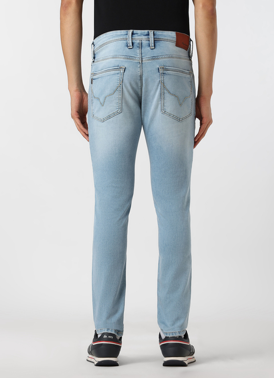 Men Light Blue Mid Rise Slim Fit Gymindigo Jeans, , large image number 3
