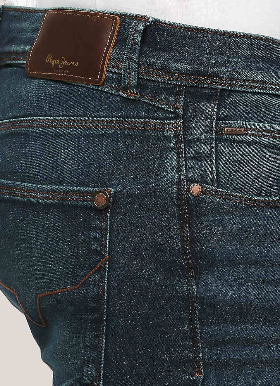 Vapour Blue Mid Waist Slim Fit Jeans, , large image number 4