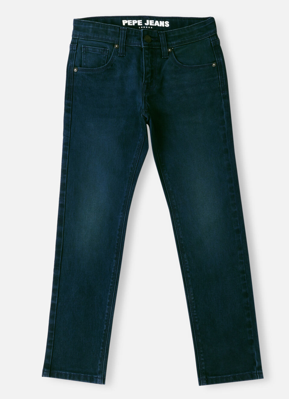 Boys Dark Blue Mid Rise Slim Fit Jeans, , large image number 0