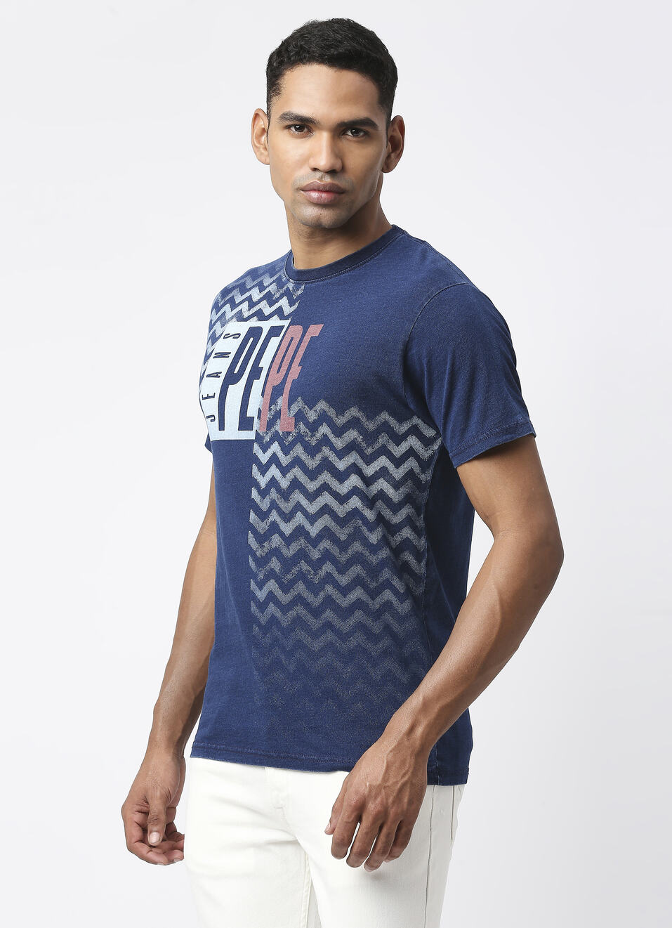 Rodney Graphic Printed Indigo Tee, , large image number 3