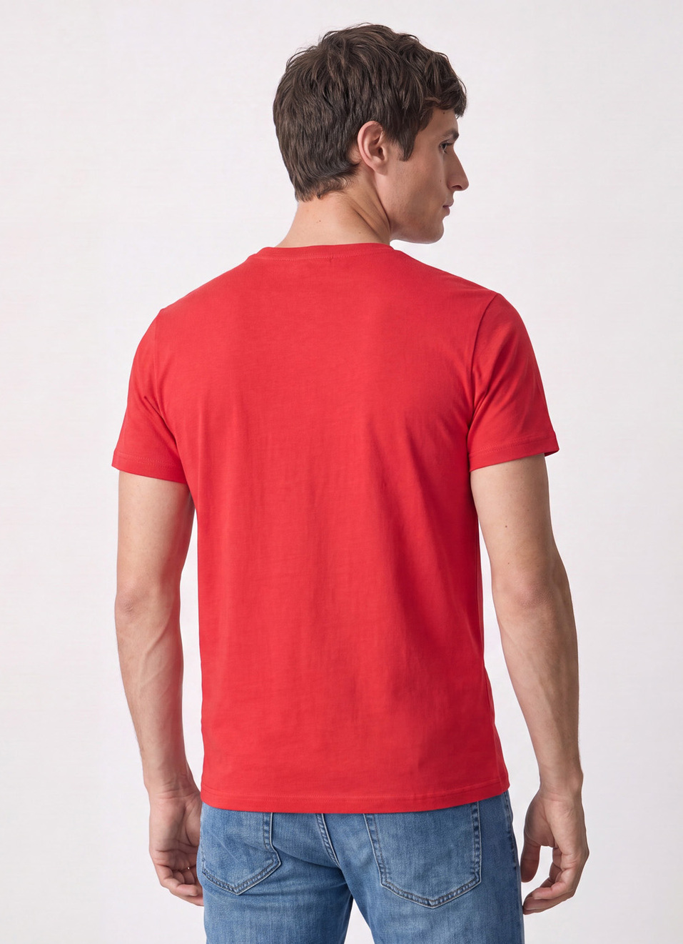 Men Red Printed Slim Fit Short Sleeve T-shirt, , large image number 2