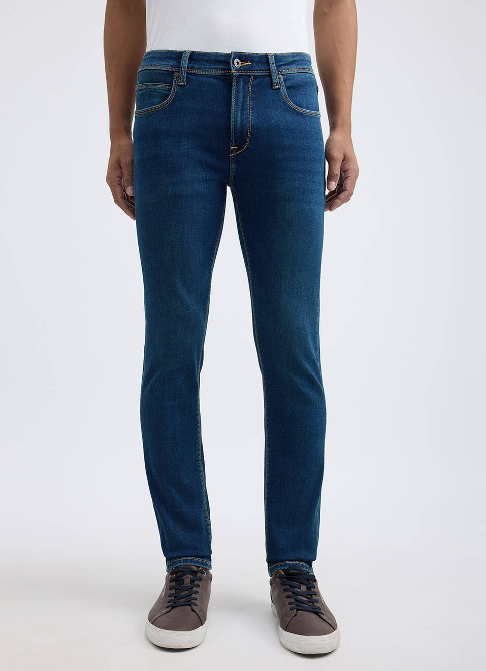 Men Blue Low Rise Skinny Powerflex Extra Stretchable Jeans, , large image number 2