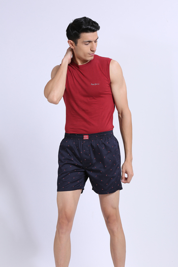 Navy Printed Boxers
