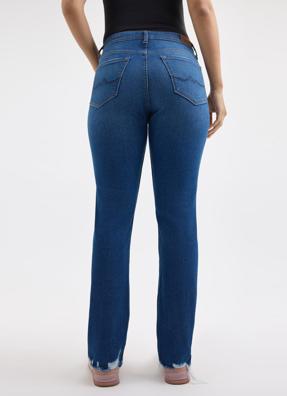 Women Blue Straight Fit High Rise Distressed Jeans , , large image number 2