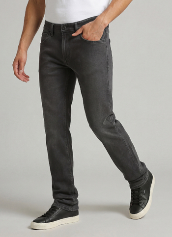 Holborne Grey Mid Rise Straight Fit Jeans