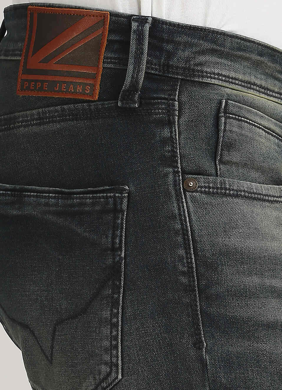 Vapour Dark Blue Low Rise Tapered Jeans, , large image number 4
