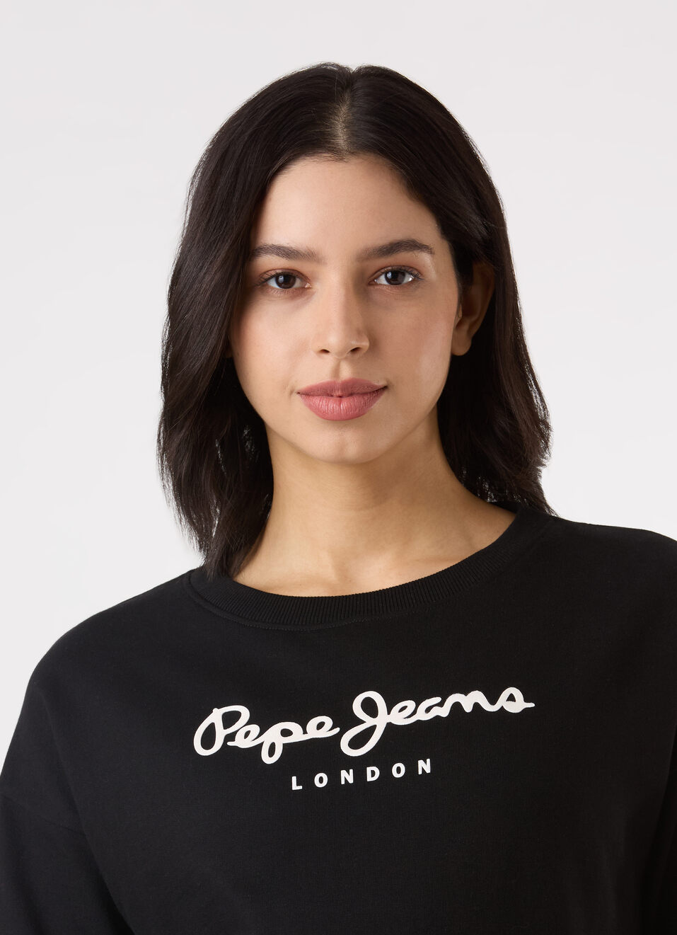 Women  Black Logo Print Comfort Fit Sweatshirt, , large image number 4