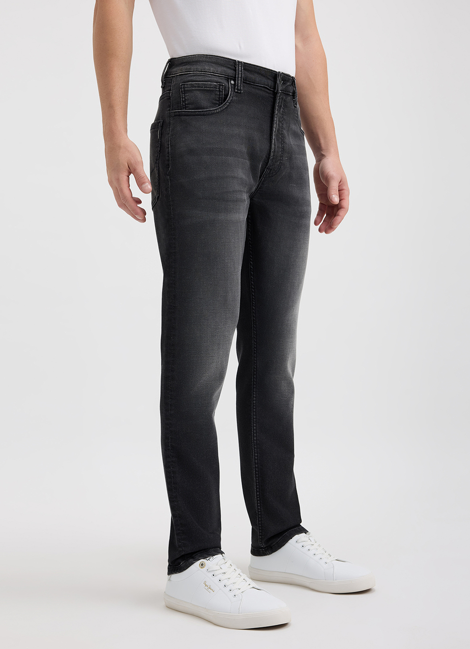 Men Black Mid Rise Slim Gymindigo Jogger Like Jeans, , large image number 5