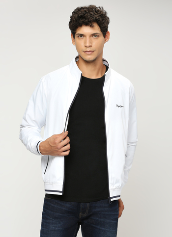 WHITE LIGHTWEIGHT FULL SLEEVE JACKET