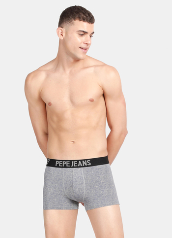 Grey Printed Trunks