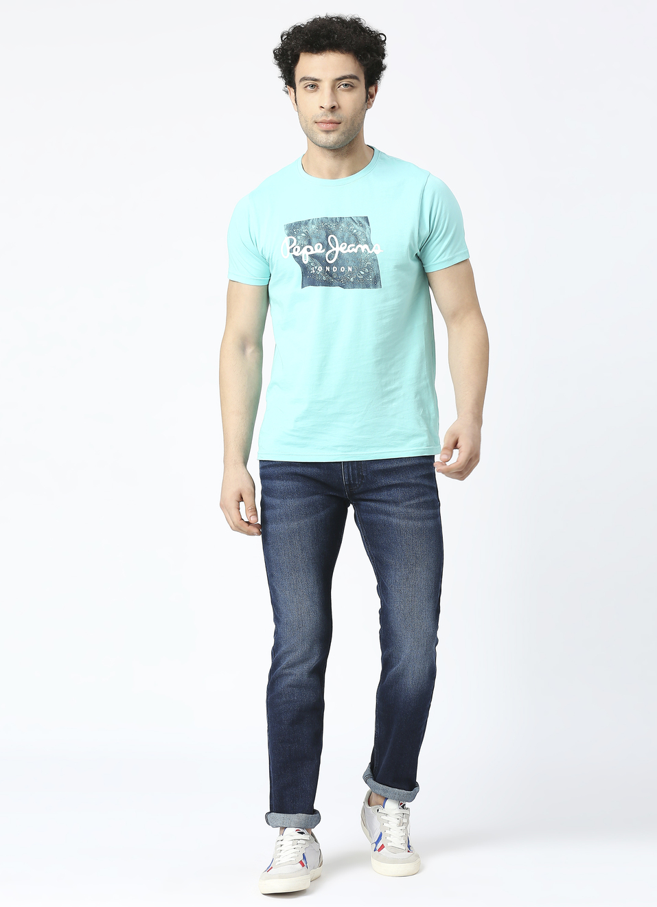 Vapour Dark Blue Mid Rise Slim Fit Jeans, , large image number 0