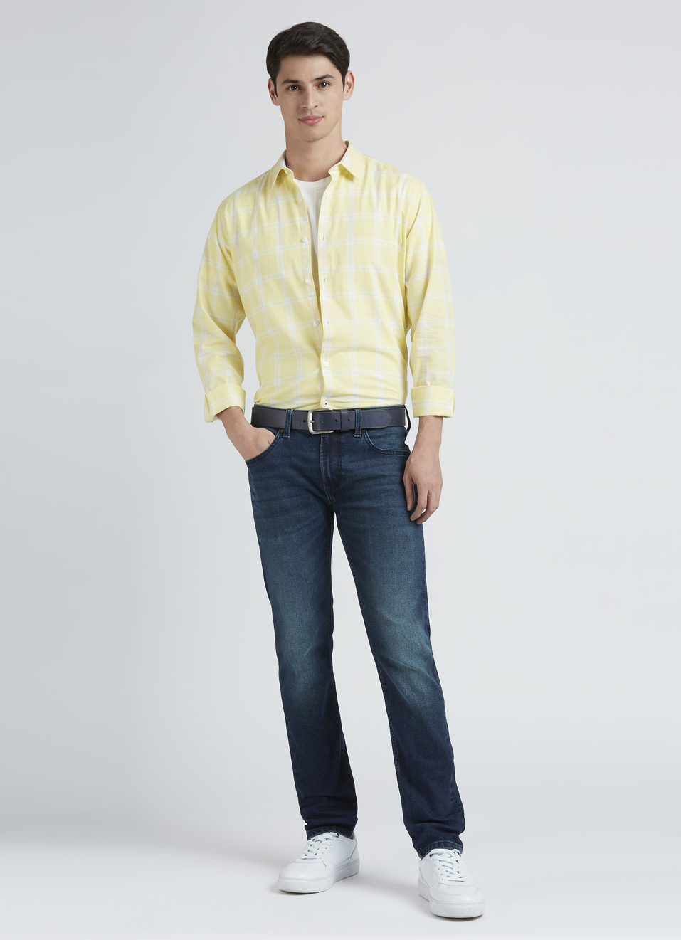 Yellow Check Full Sleeve Shirt, , large image number 5