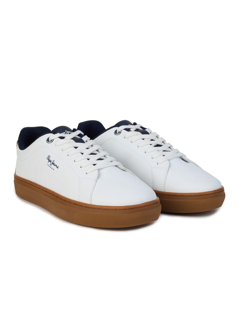 Men White Logo Detail Lace-up Sneakers, , large image number 2