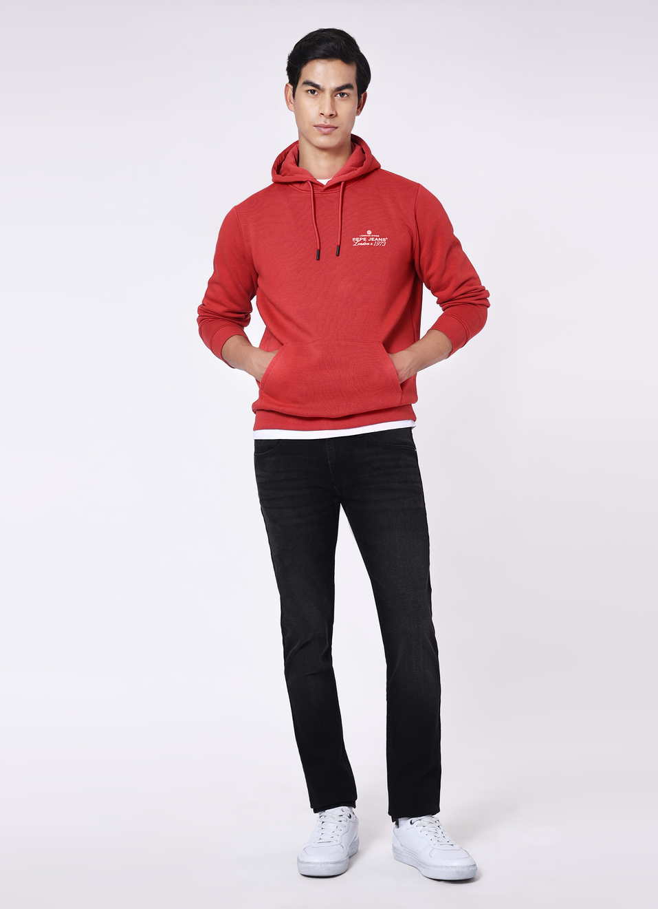 Men Red Back Graphic Print Regular Fit Hoodie, , large image number 5