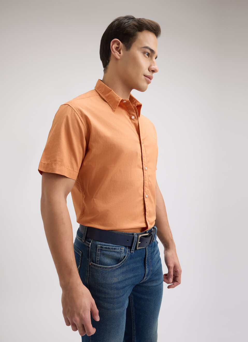 Men Orange Short Sleeve Shirt, , large image number 0