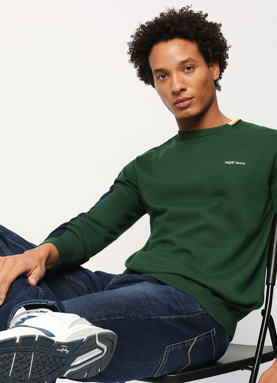 Green Printed Long Sleeve Sweater, , large image number 0