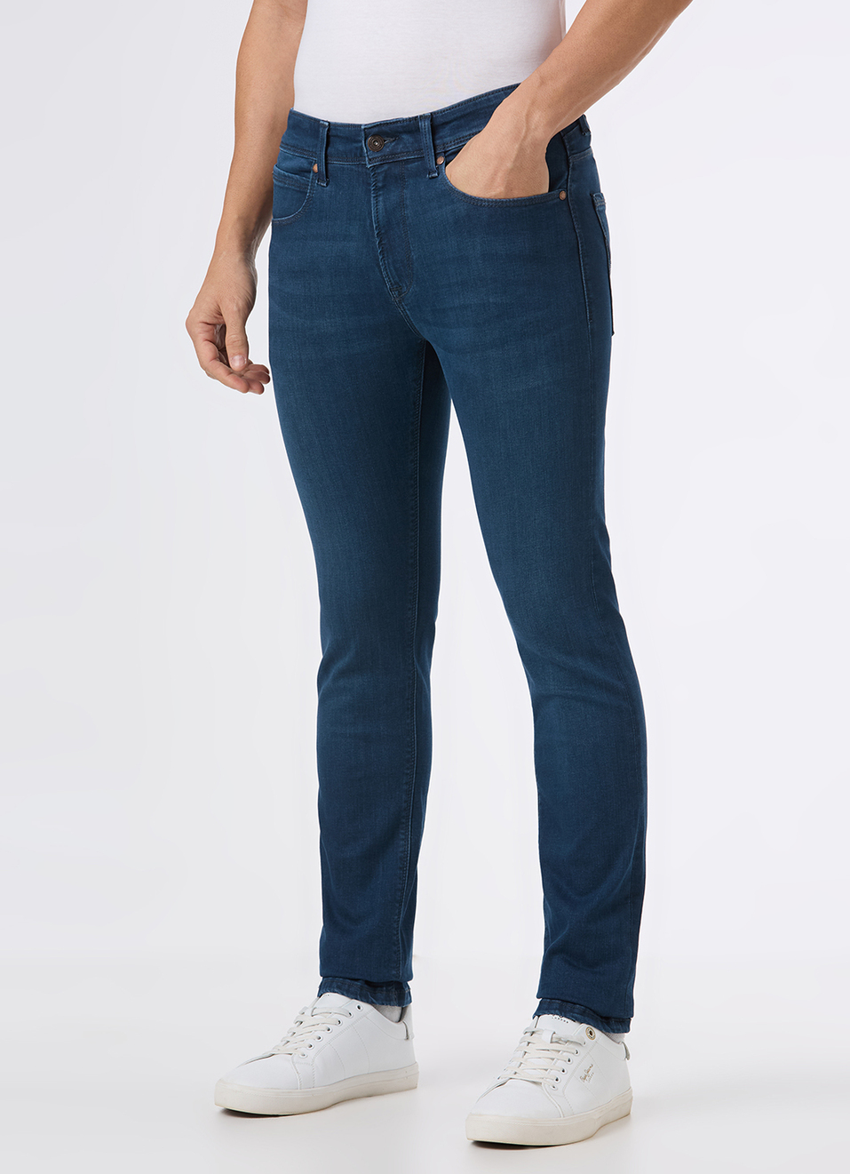 Men Green Mid Rise Slim Fit Powerflex Jeans, , large image number 5