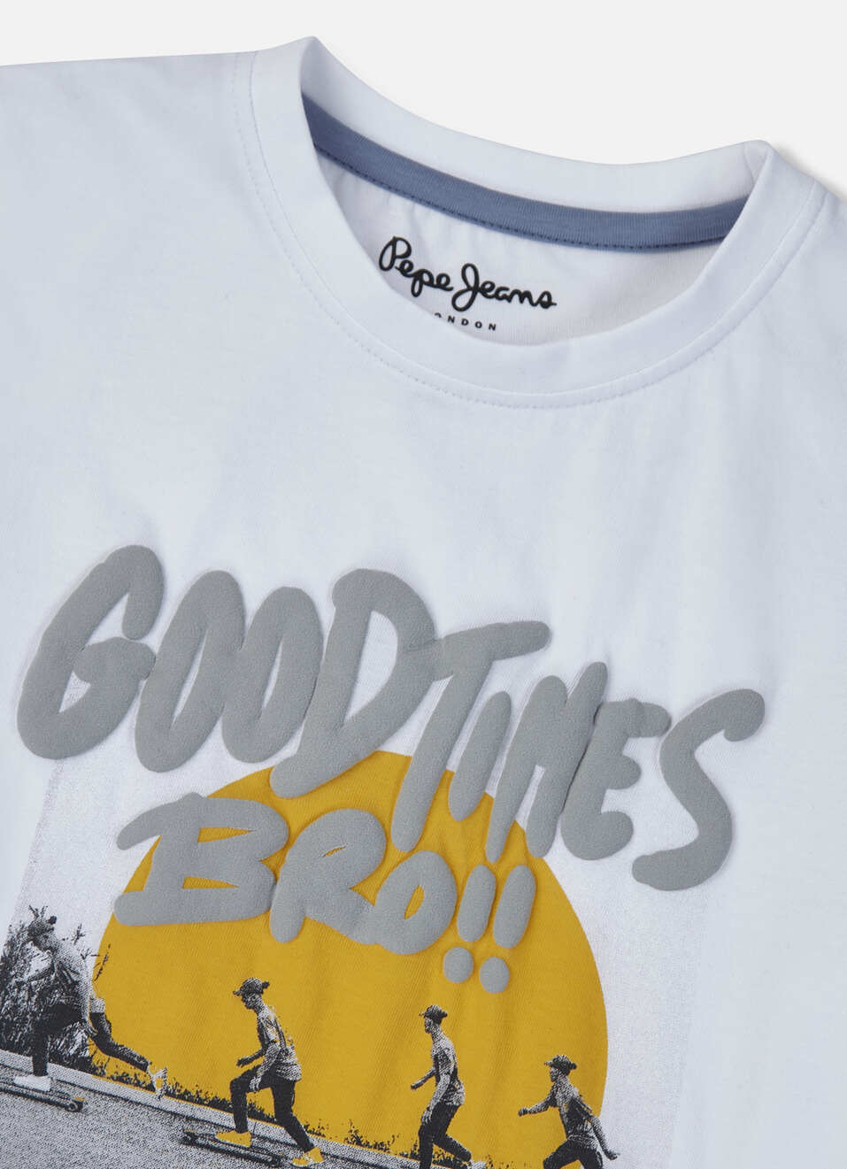 Boys White Graphic Print Short Sleeve T-shirt, , large image number 2