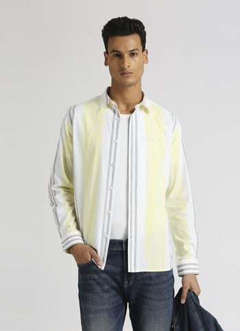 Yellow Premium Stripes Long Sleeve Shirt