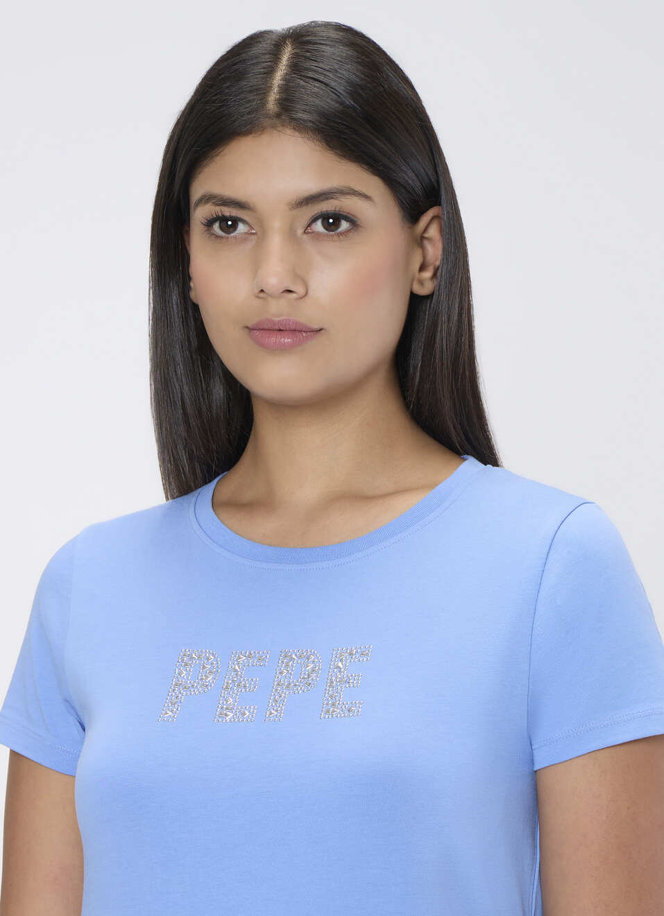 Women Blue Embellished T-shirt, , large image number 4