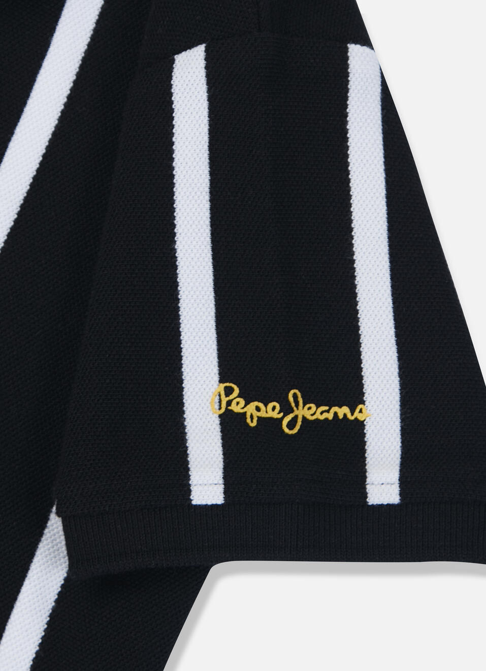 Boys Black Engineered Vertical Stripe Polo, , large image number 3