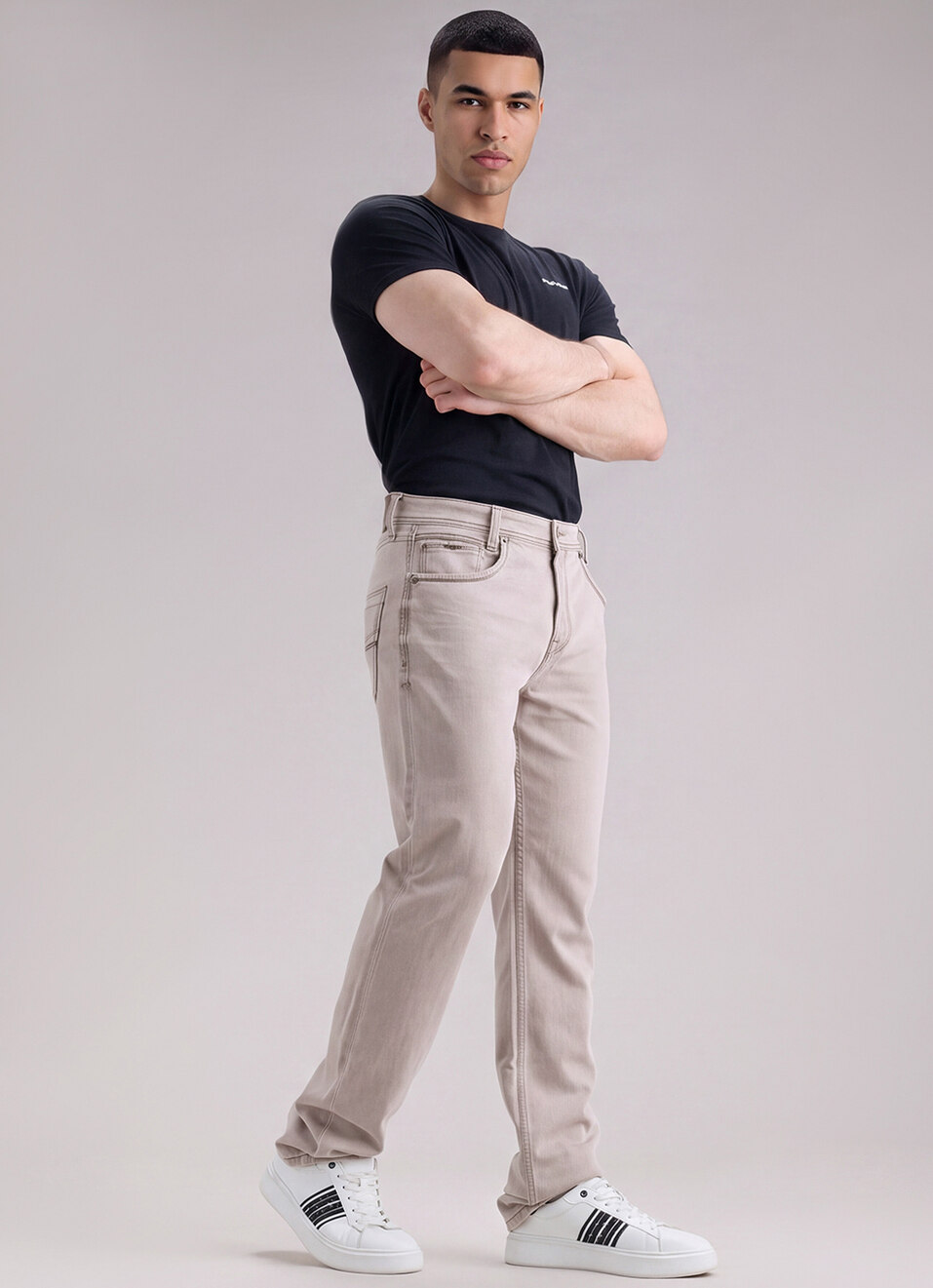 Men Blue Straight Fit Mid Rise Stretchable Jeans, , large image number 7