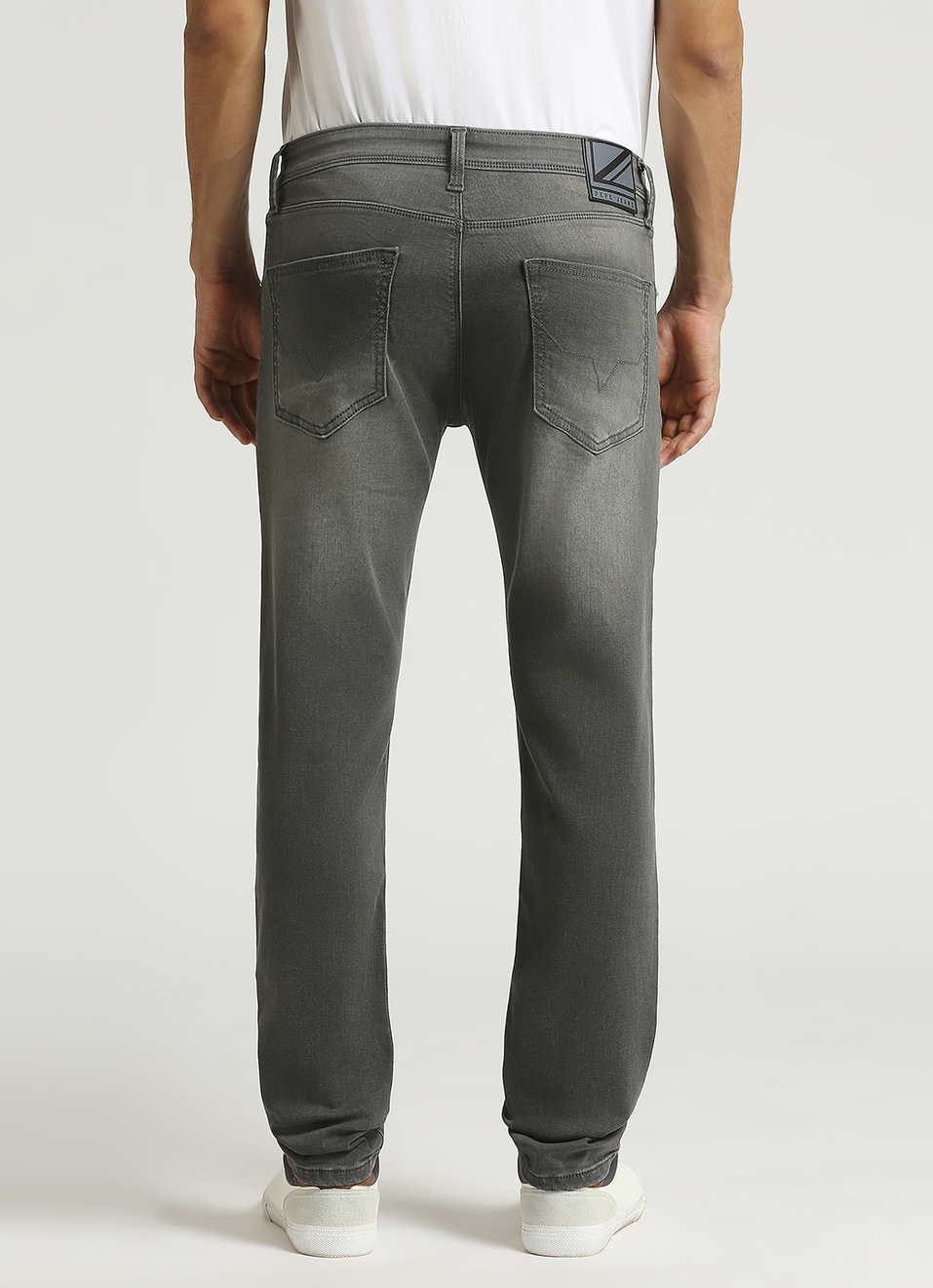 Vapour Grey Low Rise Tapered Fit Ecovero Jeans, , large image number 3