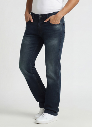 Holborne Dark Blue Mid Rise Straight Fit Jeans