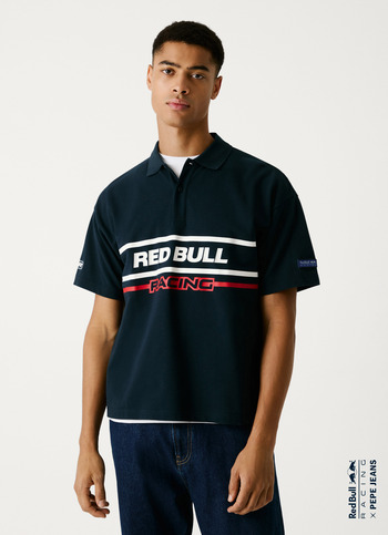 Red Bull Racing X Pepe Jeans Moto Panel Logo Oversized Polo