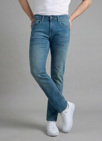 Men Blue Slim Fit Mid Rise Jeans 