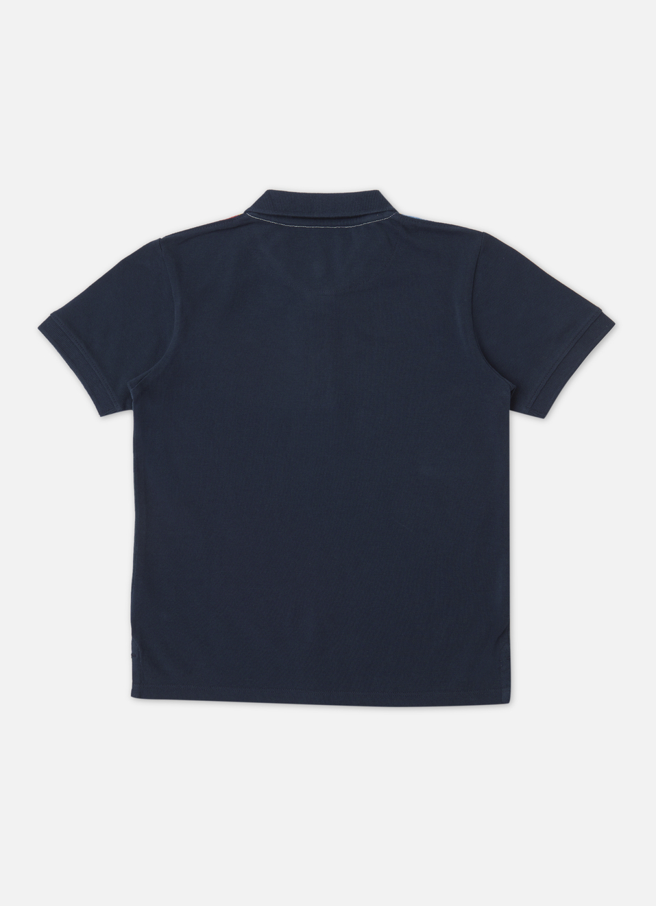Boys Navy Vertical Stripes Pique Short Sleeve Polo, , large image number 1