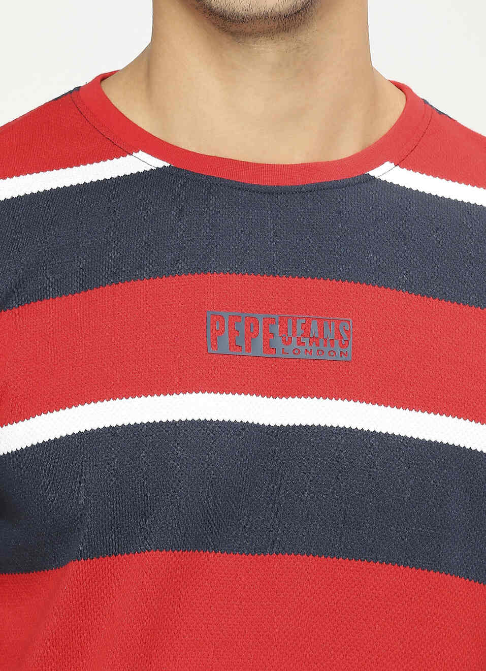 Red Striped Full Slevee T-shirt, , large image number 4