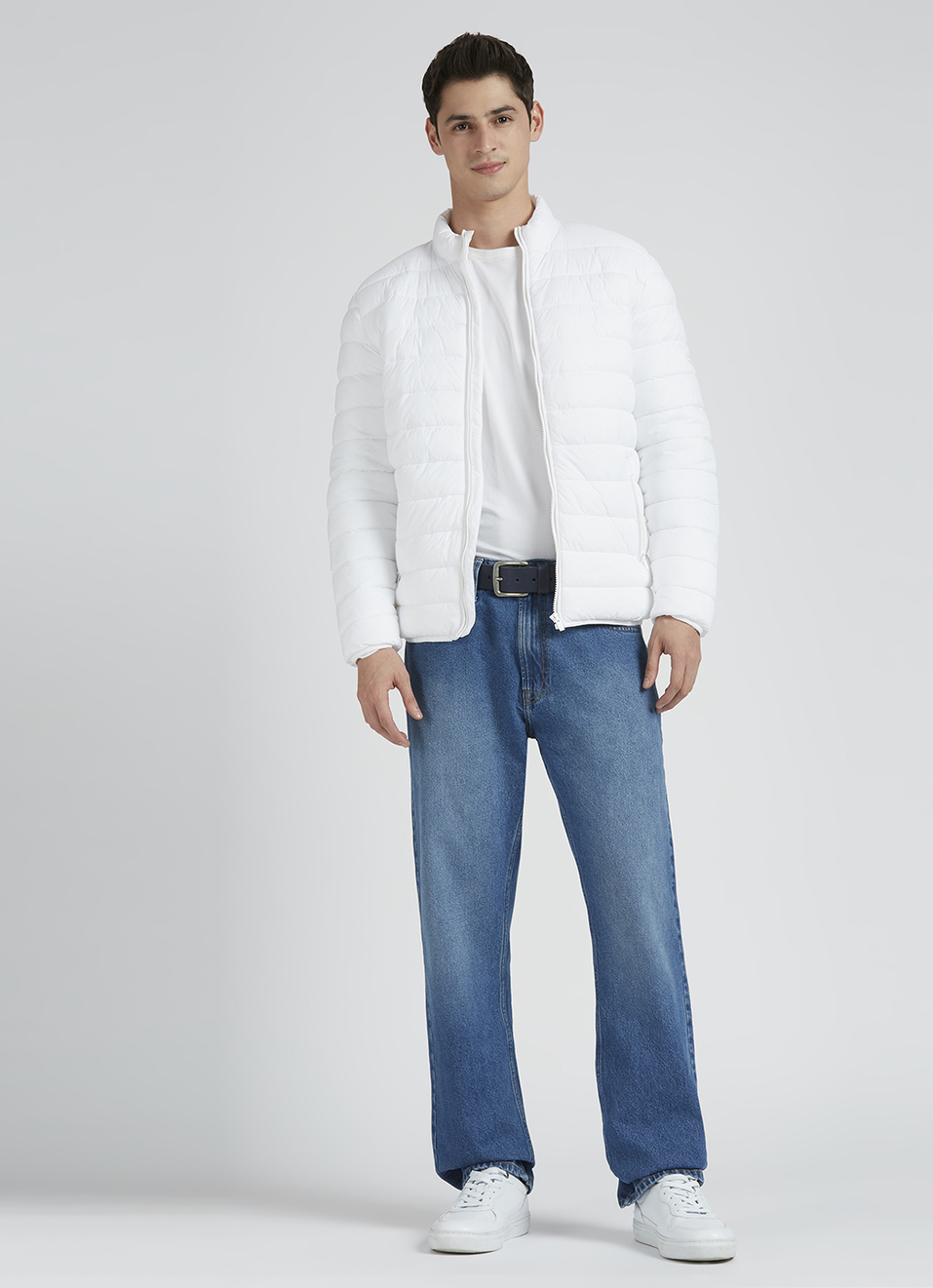 Marvis Blue Mid Rise Loose Straight Jeans, , large image number 1