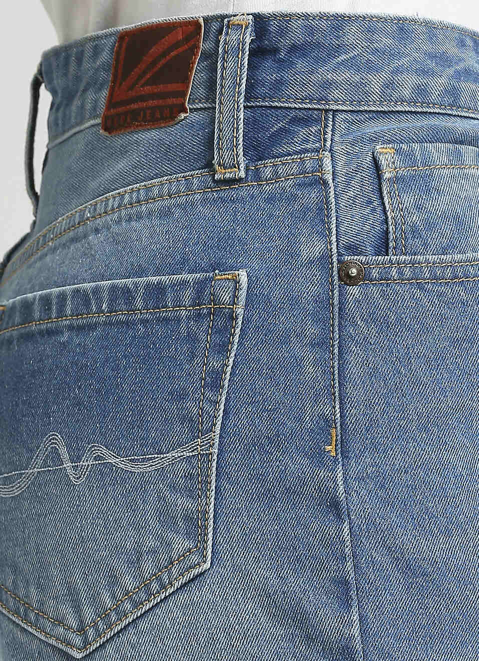 Light Blue Mid Waist Mom Fit Jeans, , large image number 4