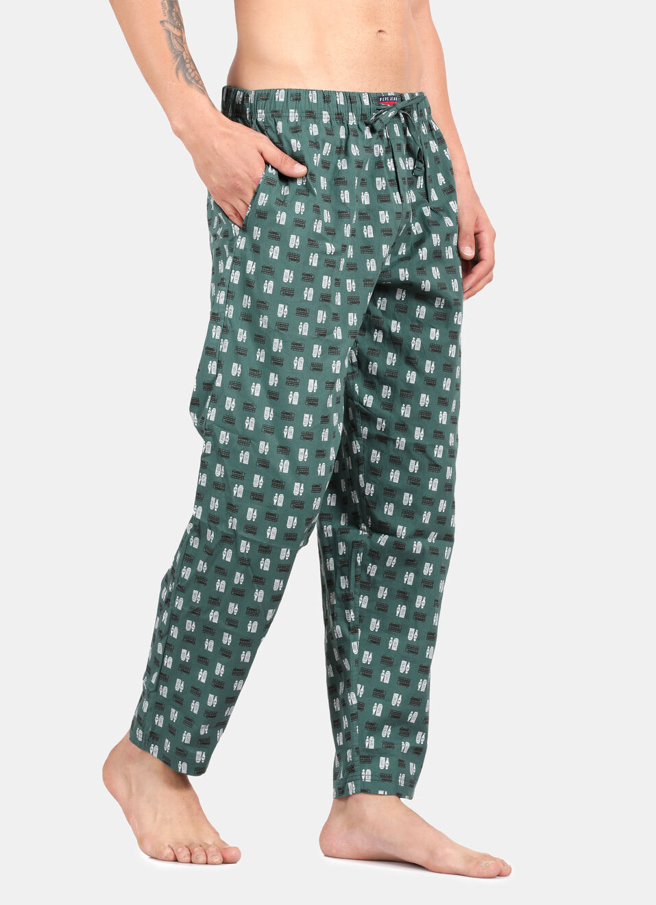 Summer Green Printed Pyjamas, , large image number 3