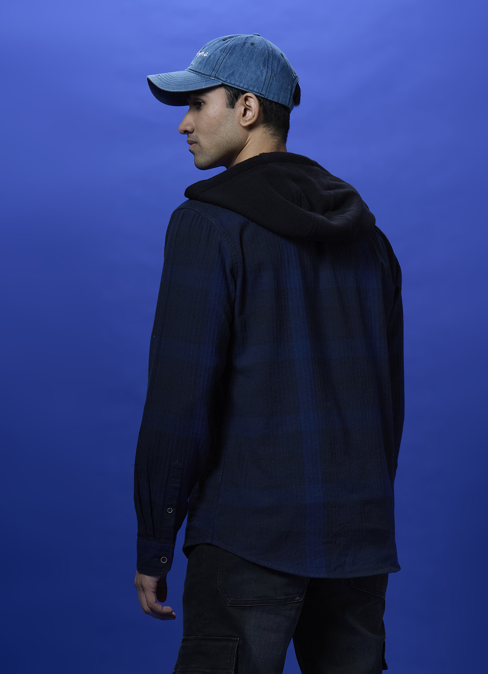 Navy Checked Full Sleeved Shirt, , large image number 2
