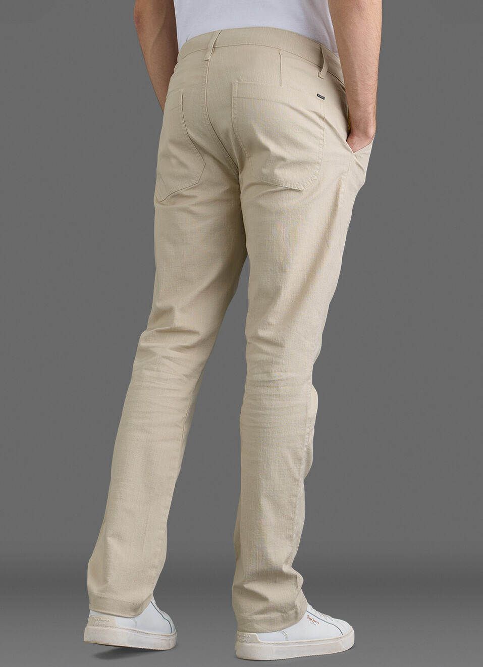 Men Khaki Straight Chinos, , large image number 3