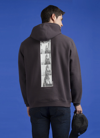 Grey Back Print Full Sleeve Oversized Sweatshirt