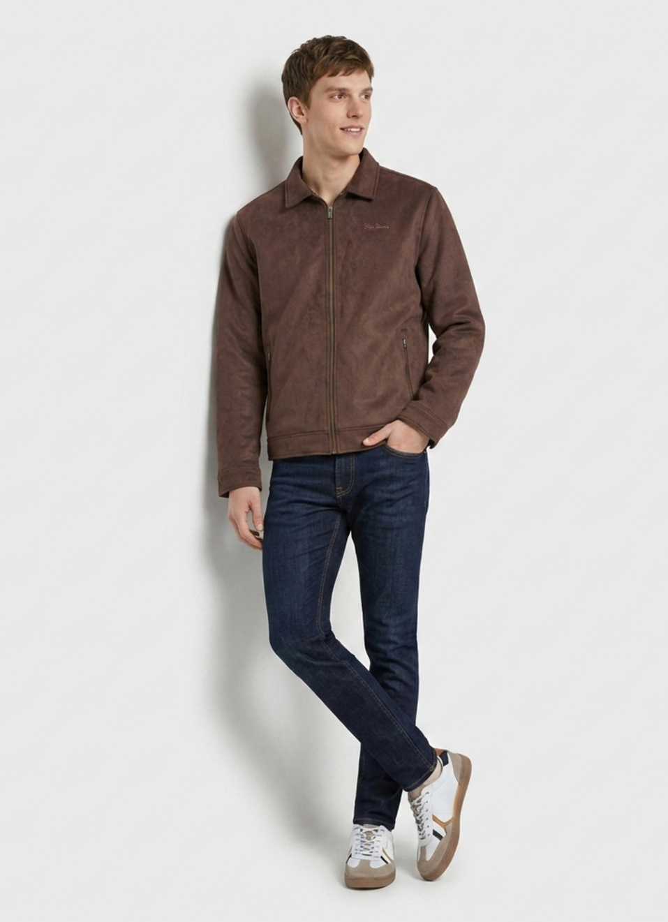 Men Brown Solid Long Sleeve Jacket, , large image number 5