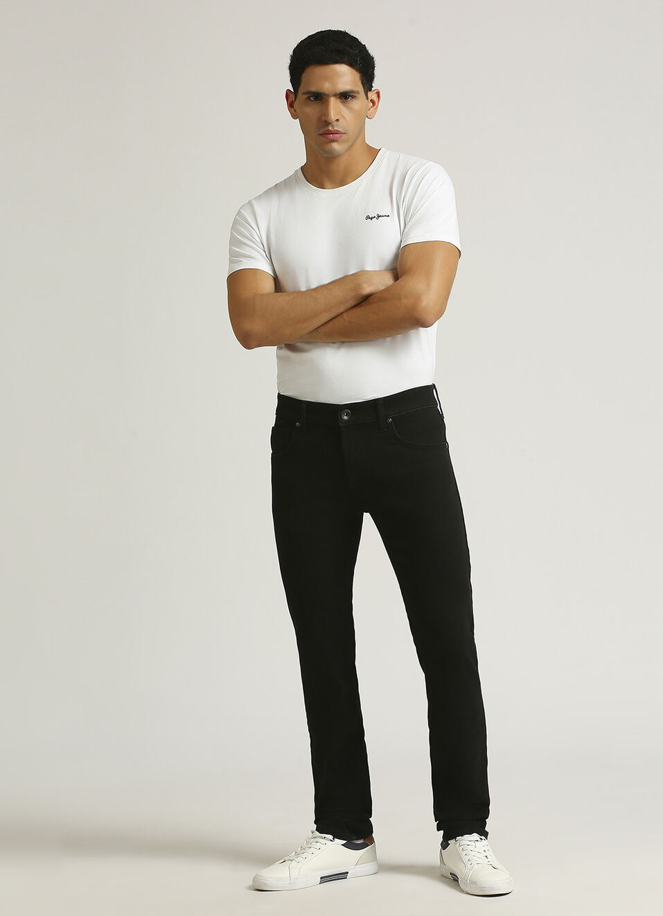 Vapour Jet Black Mid Rise Slim Fit Jeans, , large image number 1