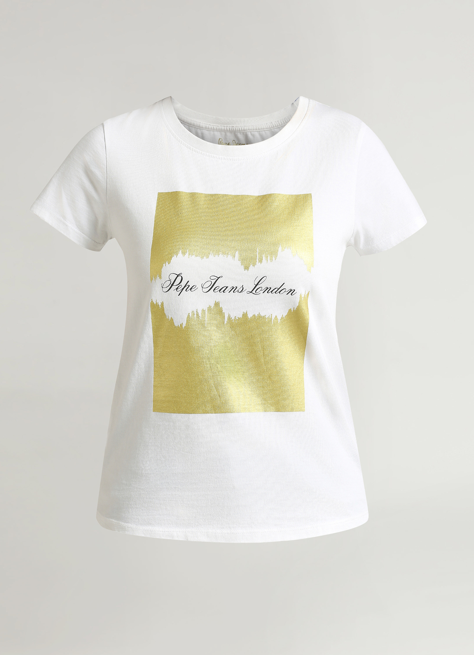 White Foil Print Short Sleeve T-shirt, , large image number 6