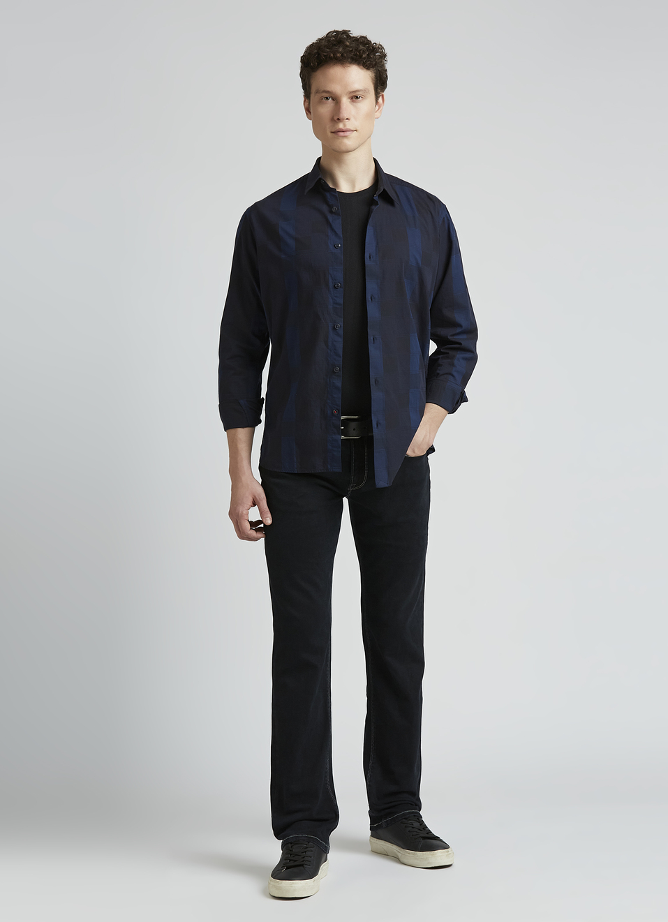 Navy Check Full Sleeve Shirt, , large image number 5