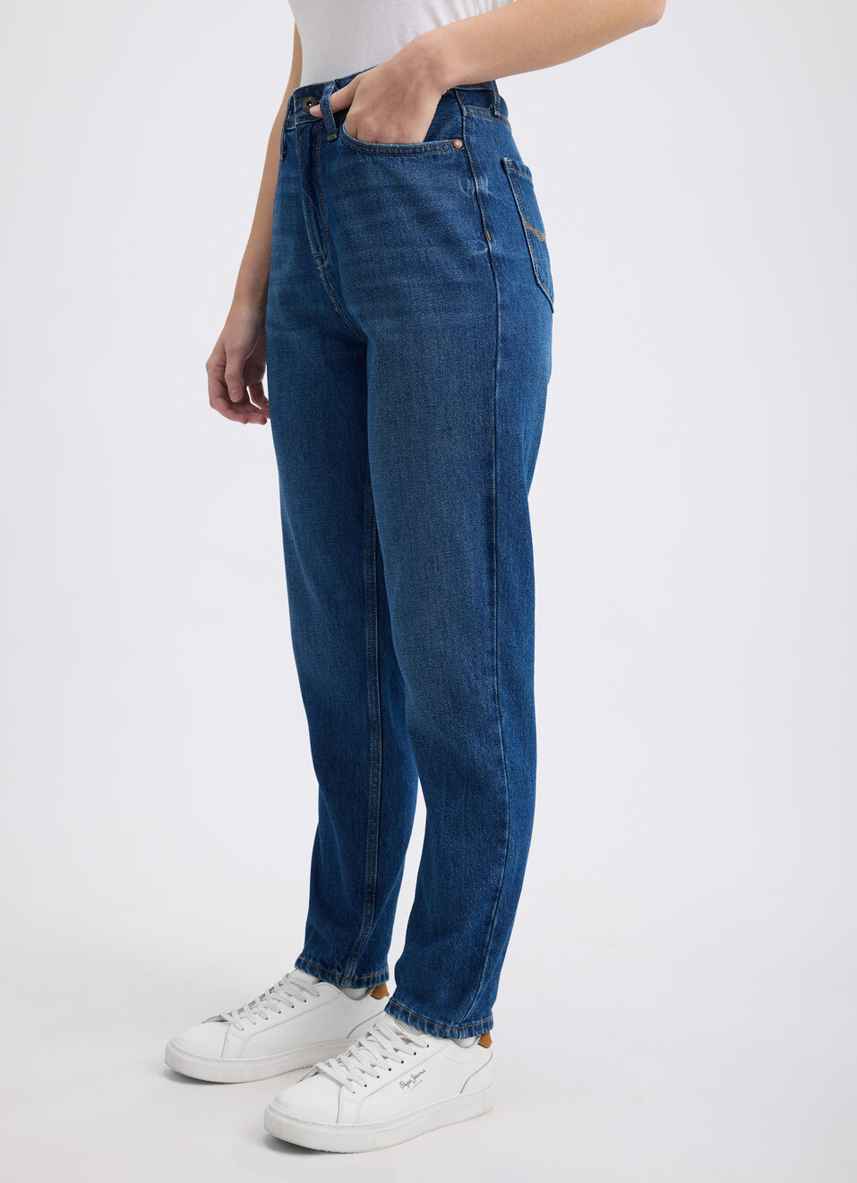 Women Blue Mom Fit High Rise Jeans , , large image number 3