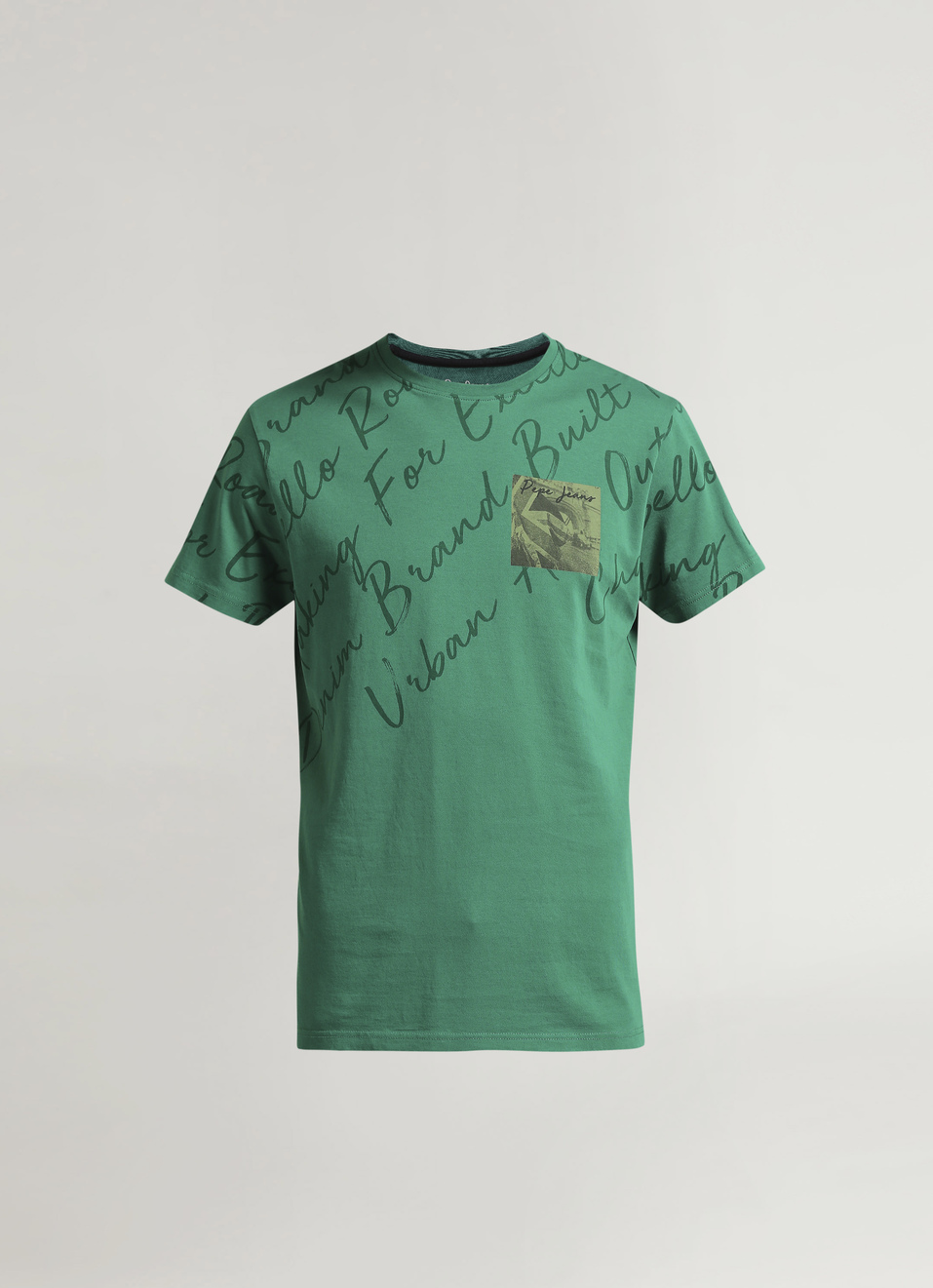 Green Printed Short Sleeve T-shirt, , large image number 6