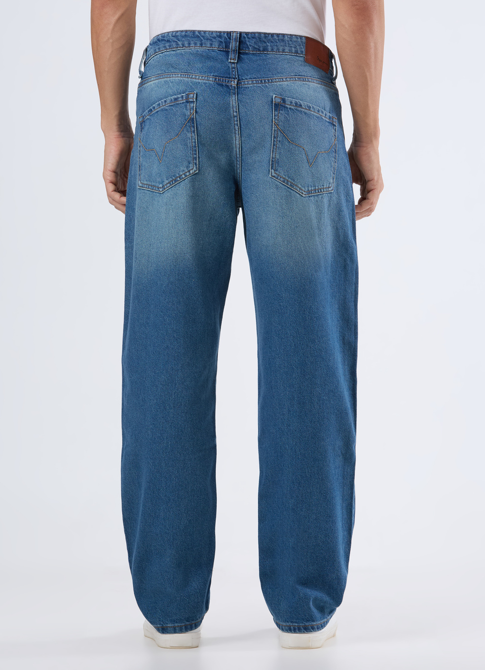 Men Blue Mid Rise Baggy Fit Tapered Jeans, , large image number 2