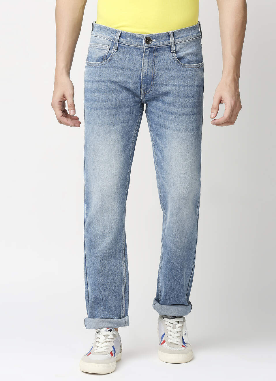 Vapour Light Blue Mid Rise Slim Fit Jeans, , large image number 1