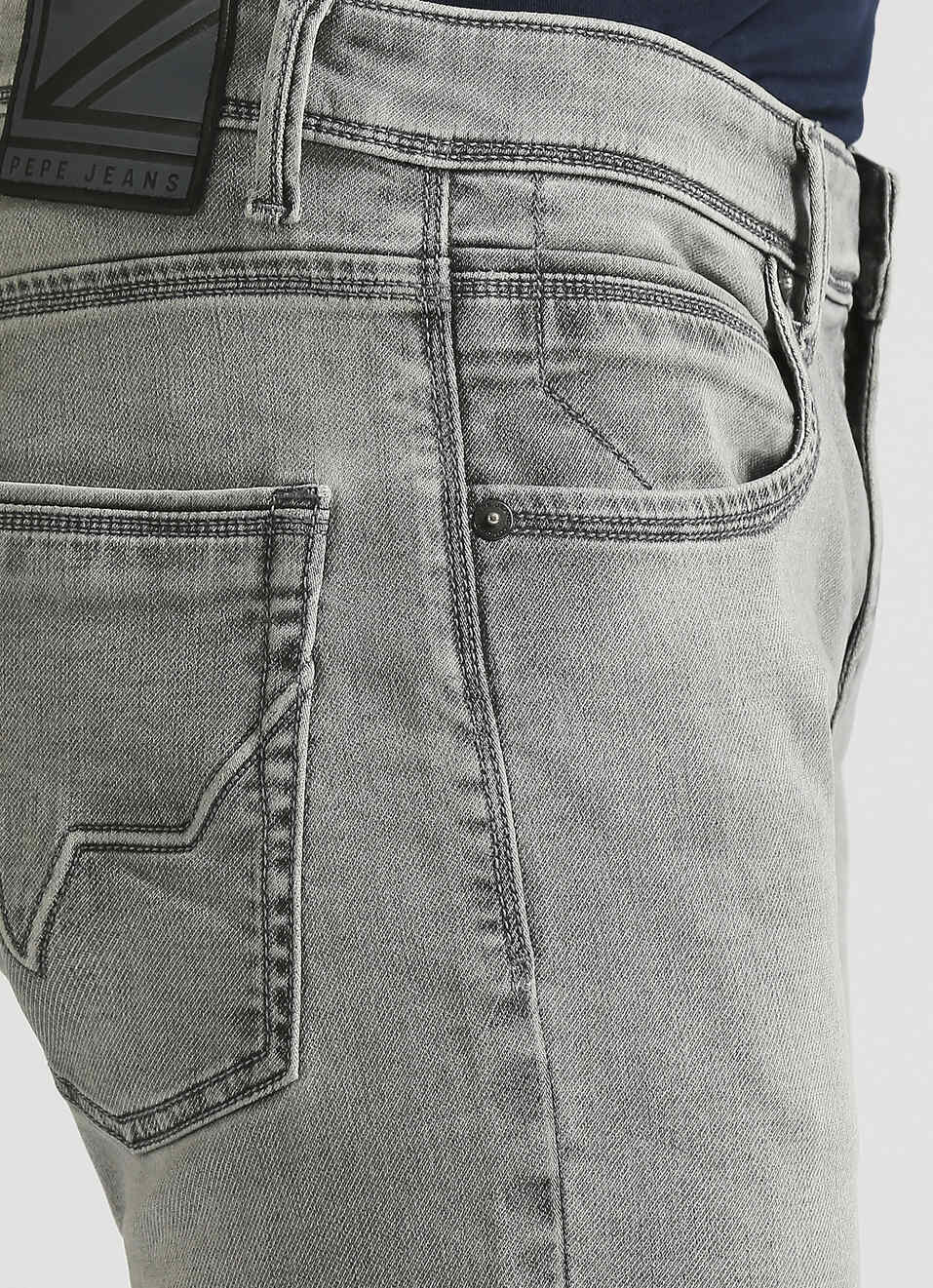 Vapour Grey Low Rise Tapered Gymindigo Jeans, , large image number 4