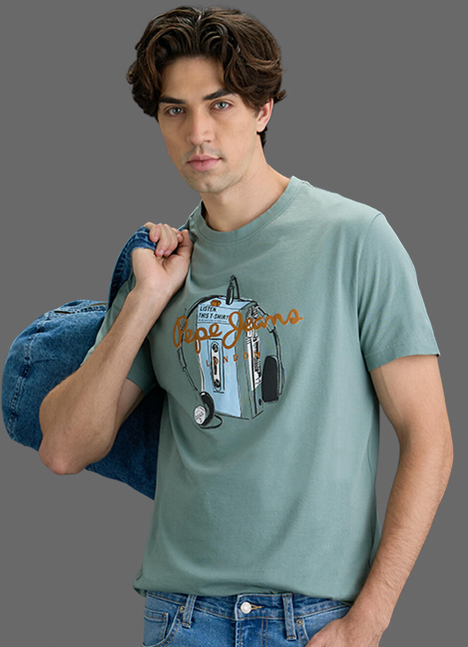 Men Olive Green Slim Printed T-shirt, , large image number 0